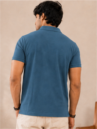 Men's Matty Polo Neck with Packet Half Slivees T-Shirt, Blue
