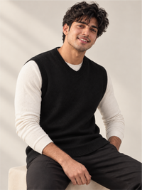 Premium Black V-Neck Knitted Sweater