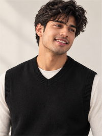 Premium Black V-Neck Knitted Sweater