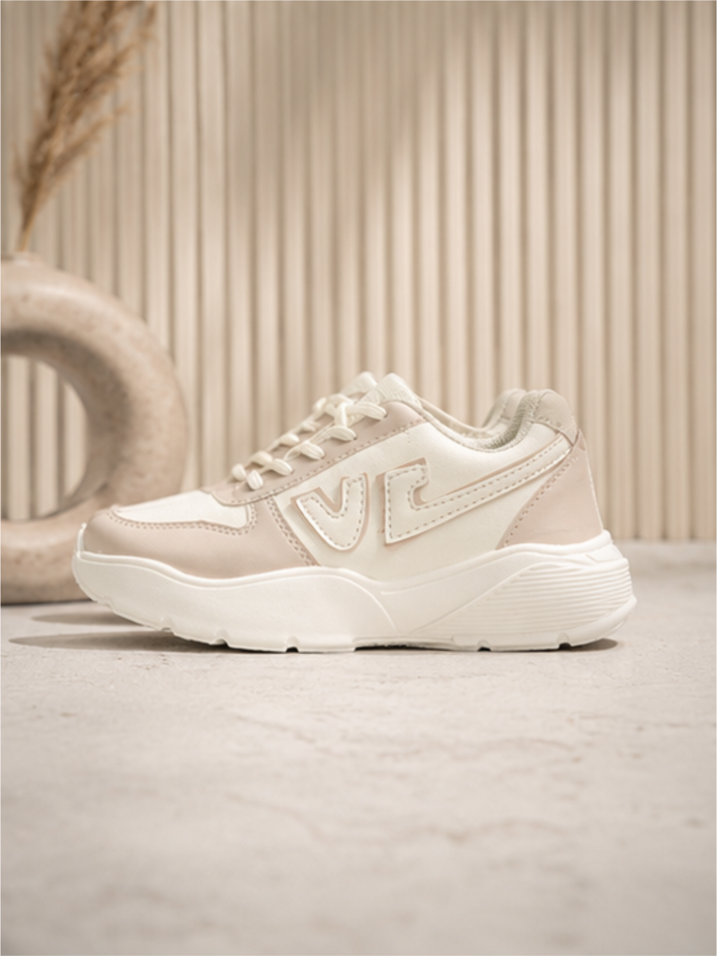 Groviano Athletic Shoes Lace up Sneakers Shoes for Women, Cream