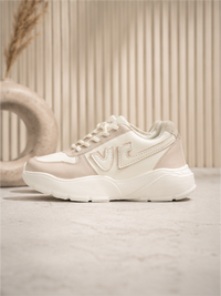 Groviano Athletic Shoes Lace up Sneakers Shoes for Women, Cream