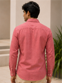 Men's Premium Solid Cotton Casual Shirt, Dusty Pink