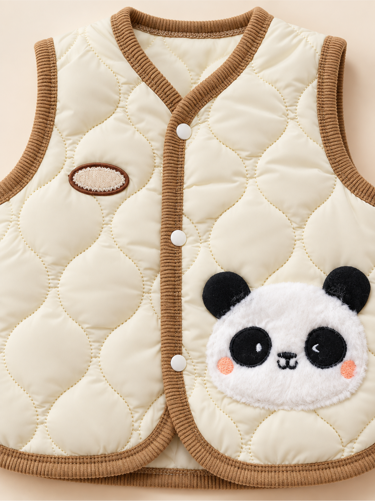 Baby Ultra-Soft Quilted Winter Waistcoat Unisex with Cute Animal Patch