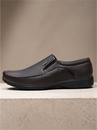Leather Daily Slip On Formal Shoes for Men, Brown