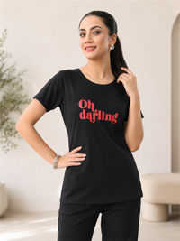 Soft Cotton Printed T-Shirt with Matching Pyjama Lounge & Sleepwear Set