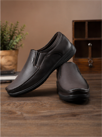 Leather Daily Slip On Formal Shoes for Men, Brown