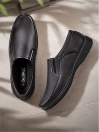 Leather Daily Slip On Formal Shoes for Men, Brown