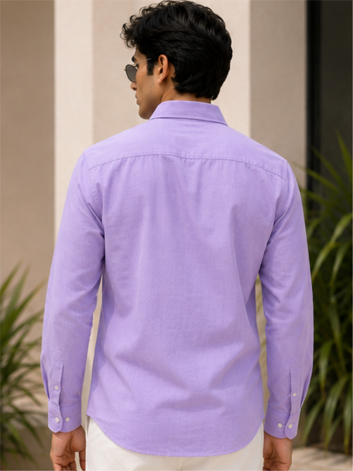 Men's Premium Solid Cotton Casual Shirt, Purple