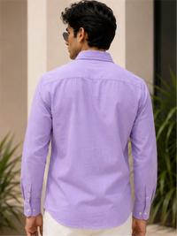 Men's Premium Solid Cotton Casual Shirt, Purple