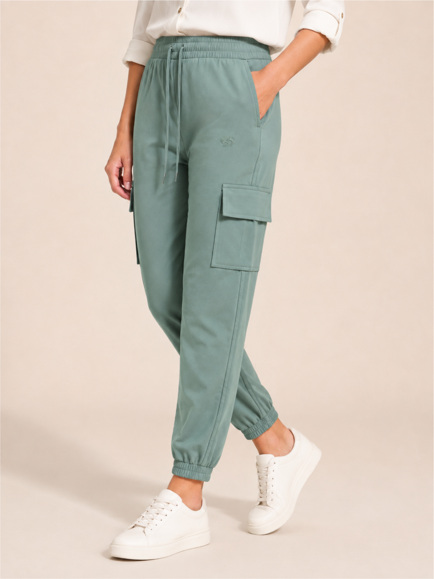 Cotton-Style Cargo Joggers with Multiple Pockets
