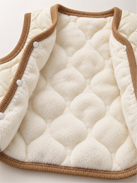 Baby Ultra-Soft Quilted Winter Waistcoat Unisex with Cute Animal Patch