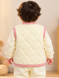 Baby Ultra-Soft Quilted Winter Waistcoat Unisex with Cute Animal Patch