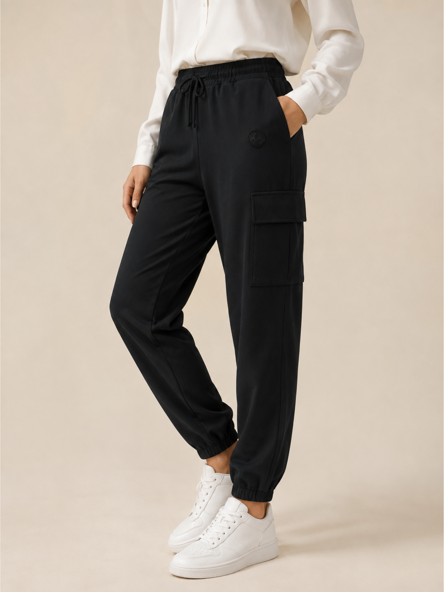 Cotton-Style Cargo Joggers with Multiple Pockets
