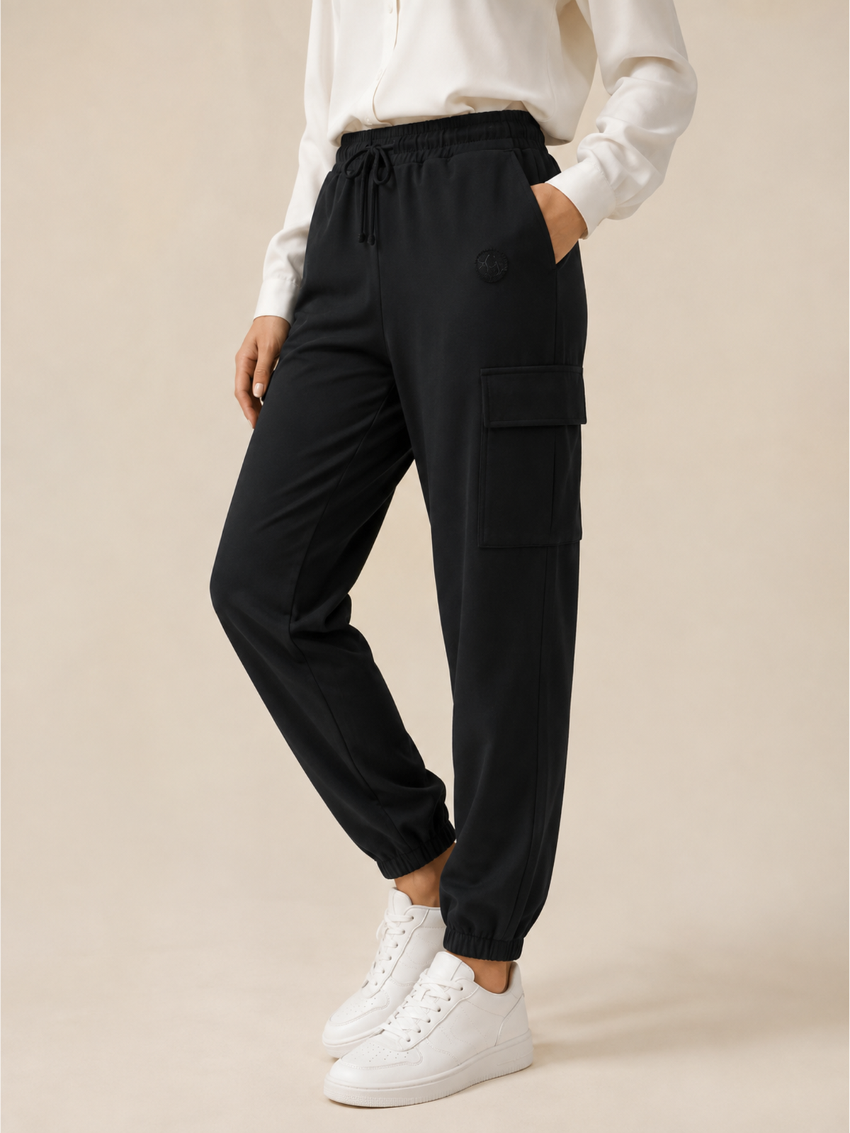 Cotton-Style Cargo Joggers with Multiple Pockets