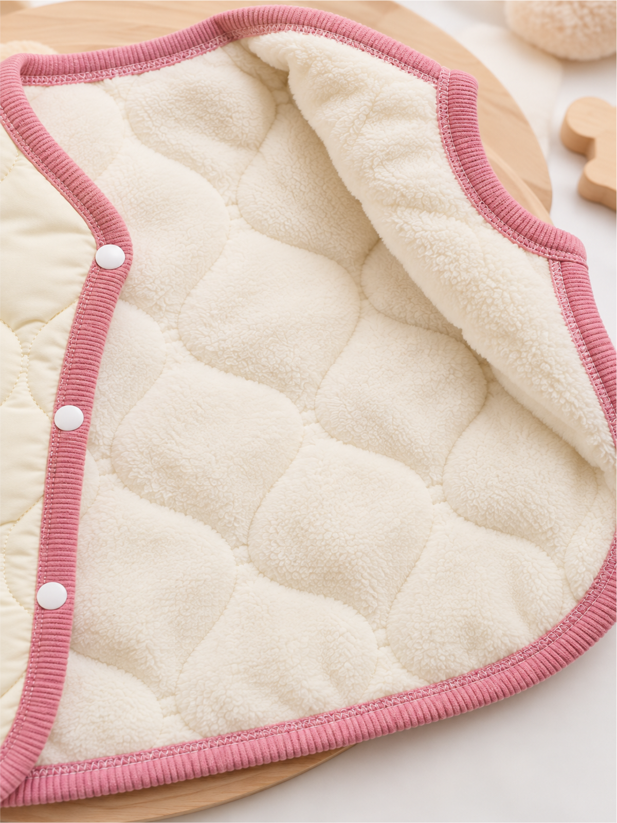 Baby Ultra-Soft Quilted Winter Waistcoat Unisex with Cute Animal Patch