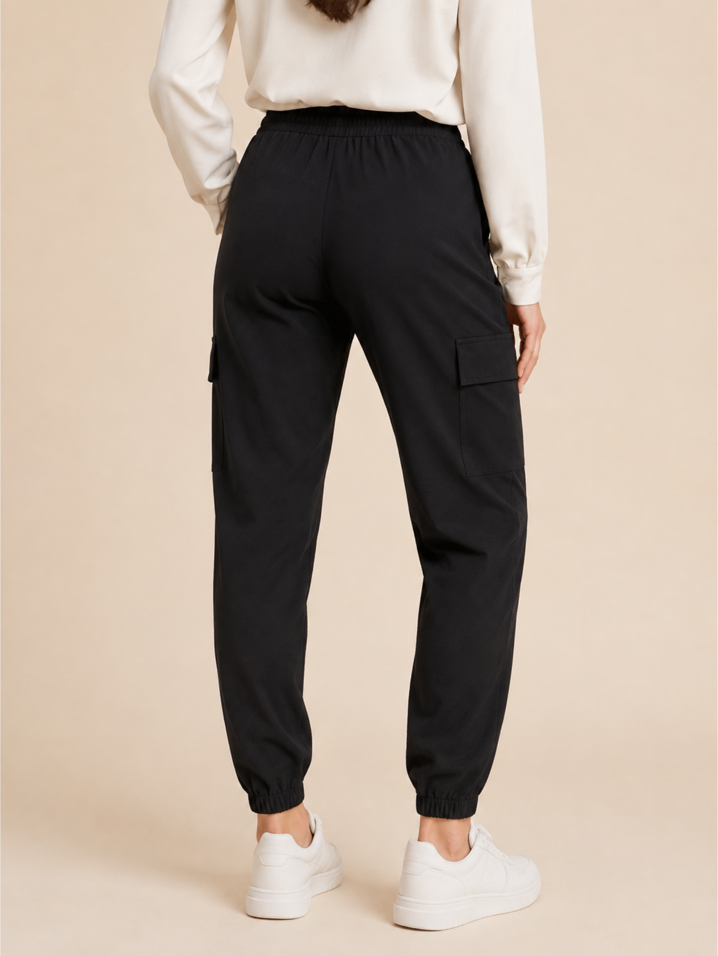 Cotton-Style Cargo Joggers with Multiple Pockets