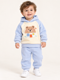 Baby Plush Feel Hooded Winter Set for Boys & Girls