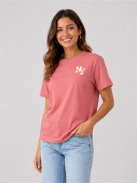 Round-Neck Printed T-Shirt with Front NY Print