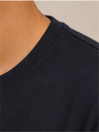 Boys Short Sleeves Round Neck Chest Printed Cotton T-Shirts, Navy Blue