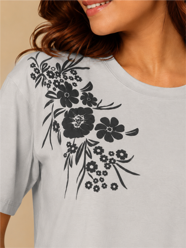 Stylish Floral Graphic Casual Wear Crop Top