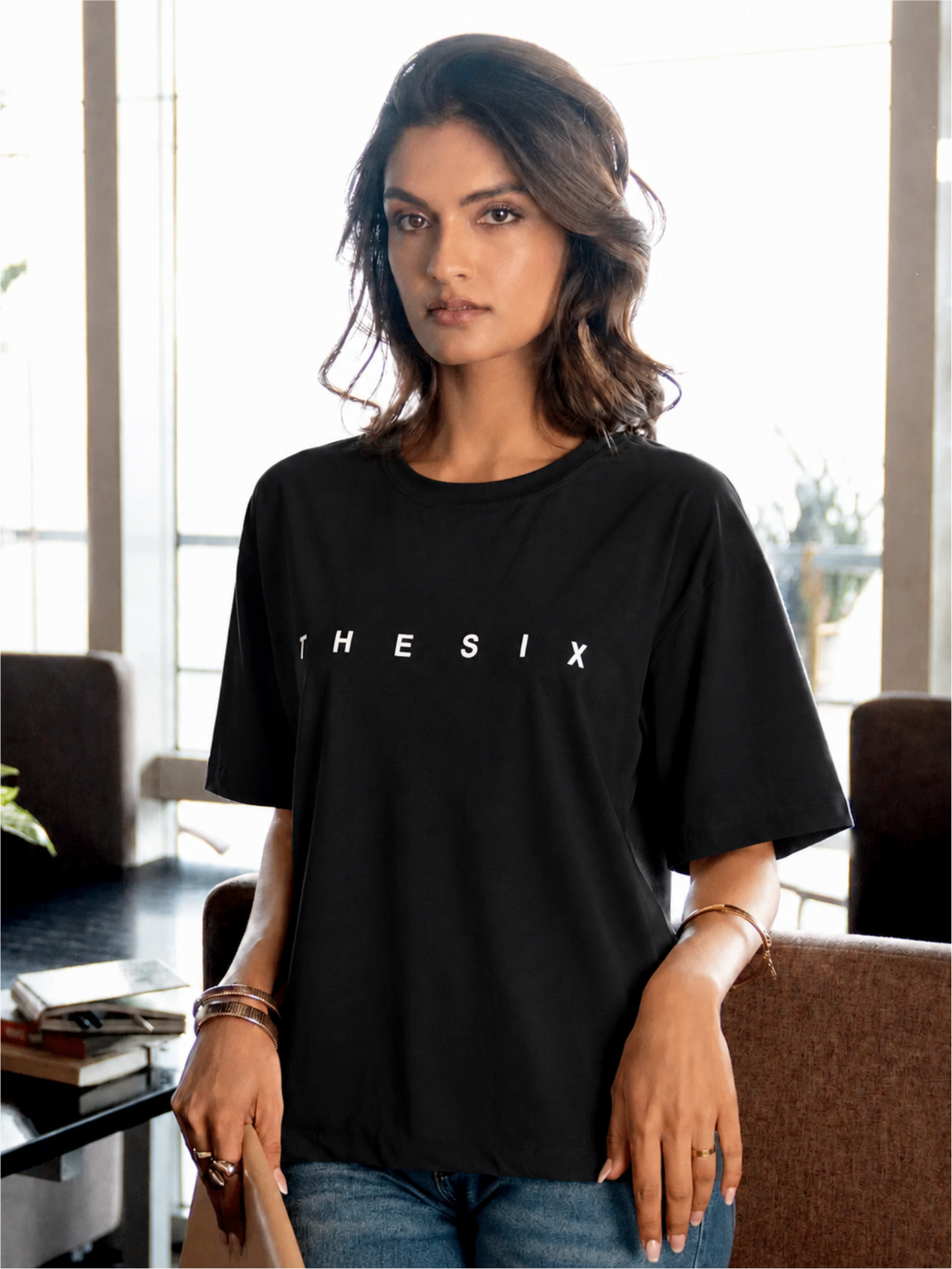 Drop Shoulder Cotton Relaxed Fit Round Neck T-Shirt