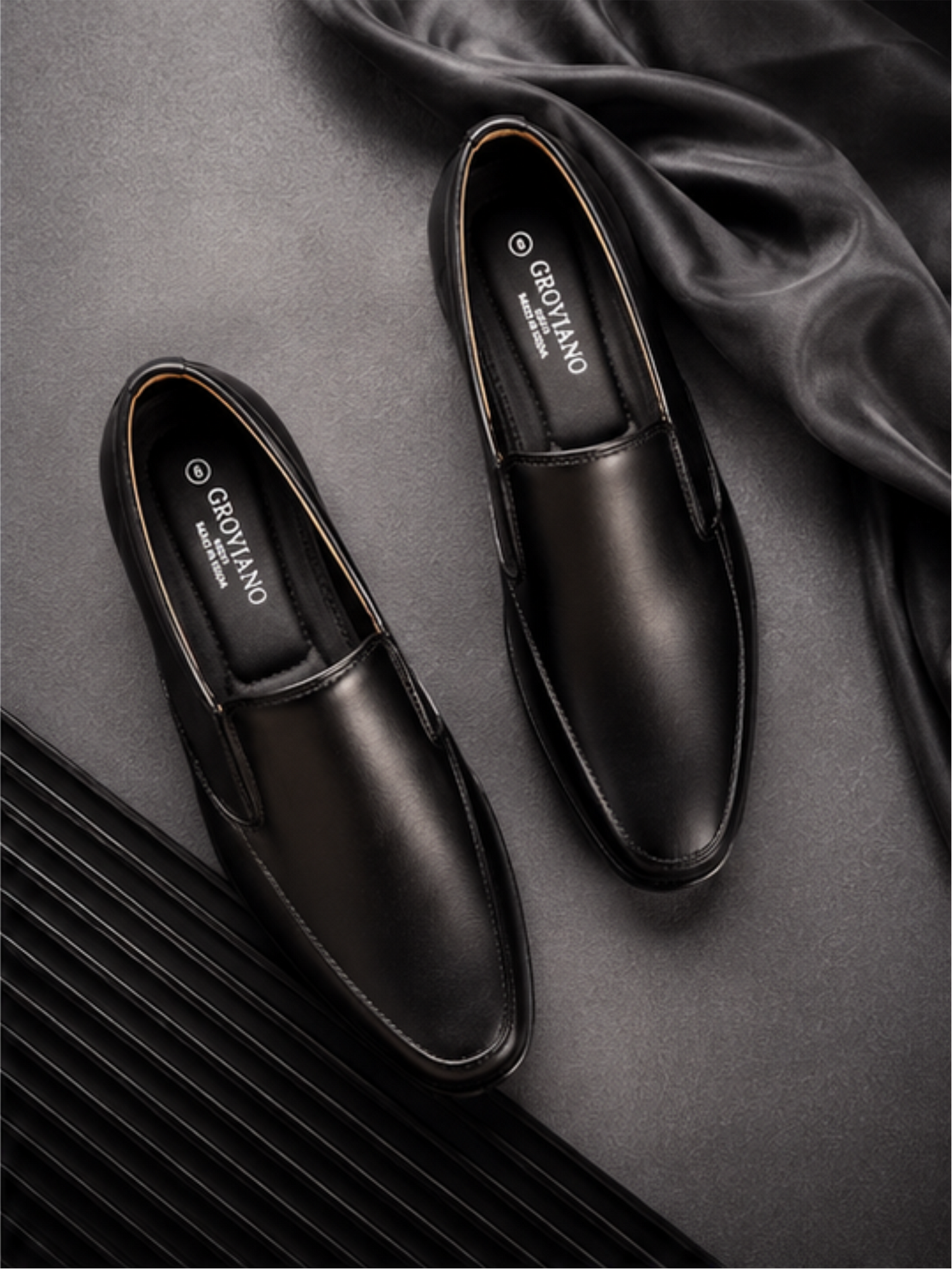 Groviano Slip On Loafer Formal Shoes for Men, Black