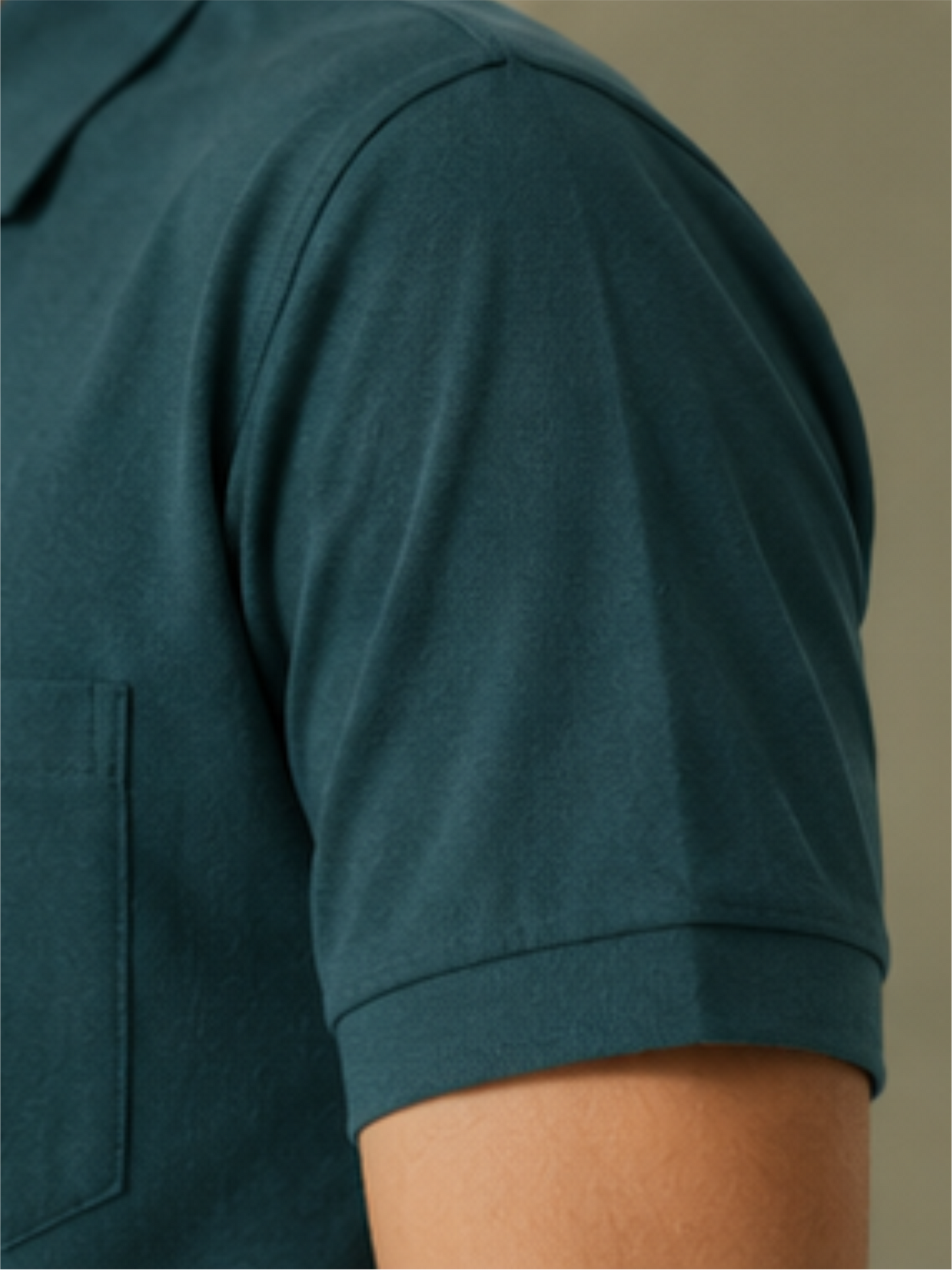 Men's Premium & Polo Neck Half Sleeves Plain with Pocket, Teal Green