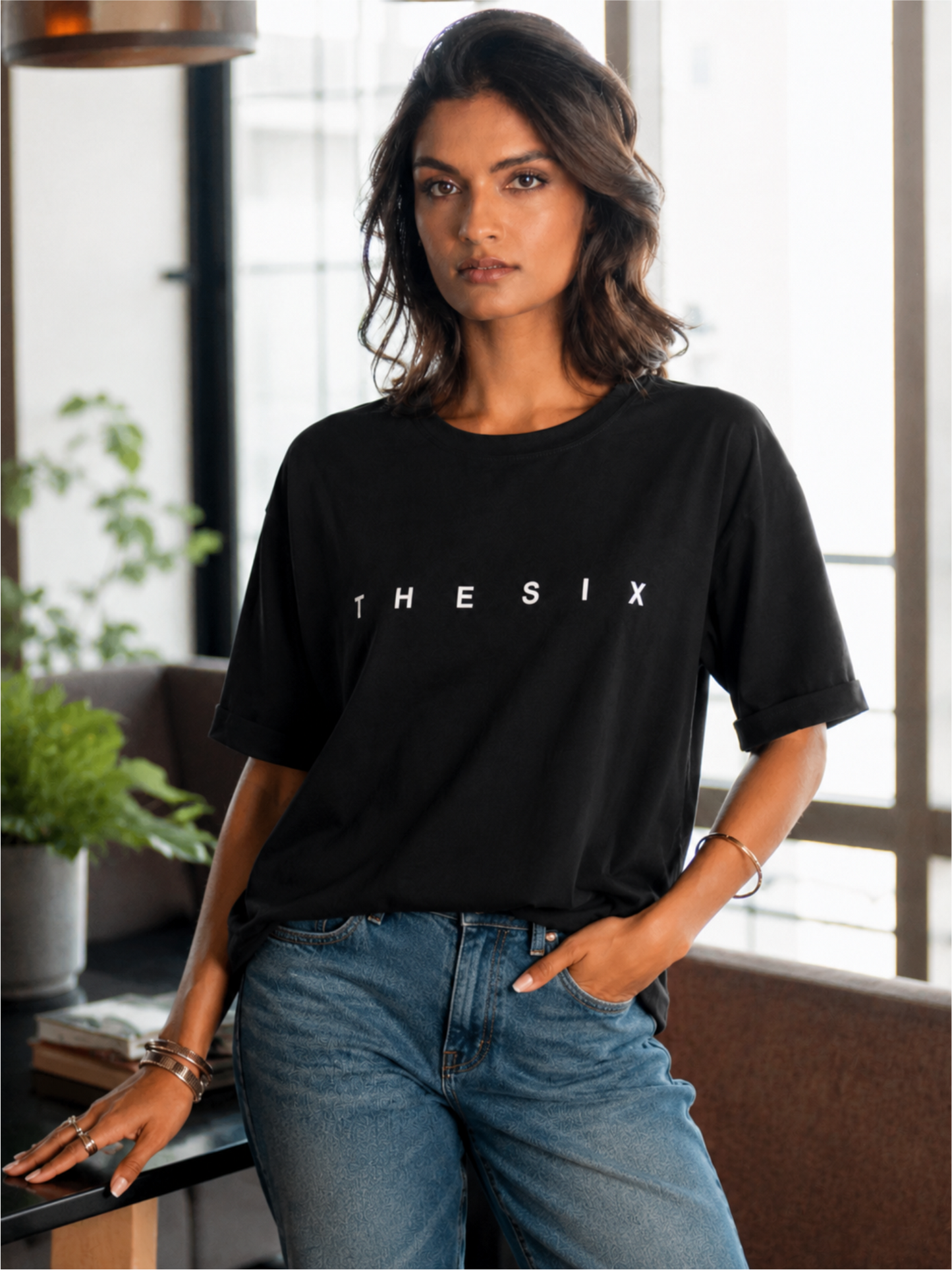 Drop Shoulder Cotton Relaxed Fit Round Neck T-Shirt