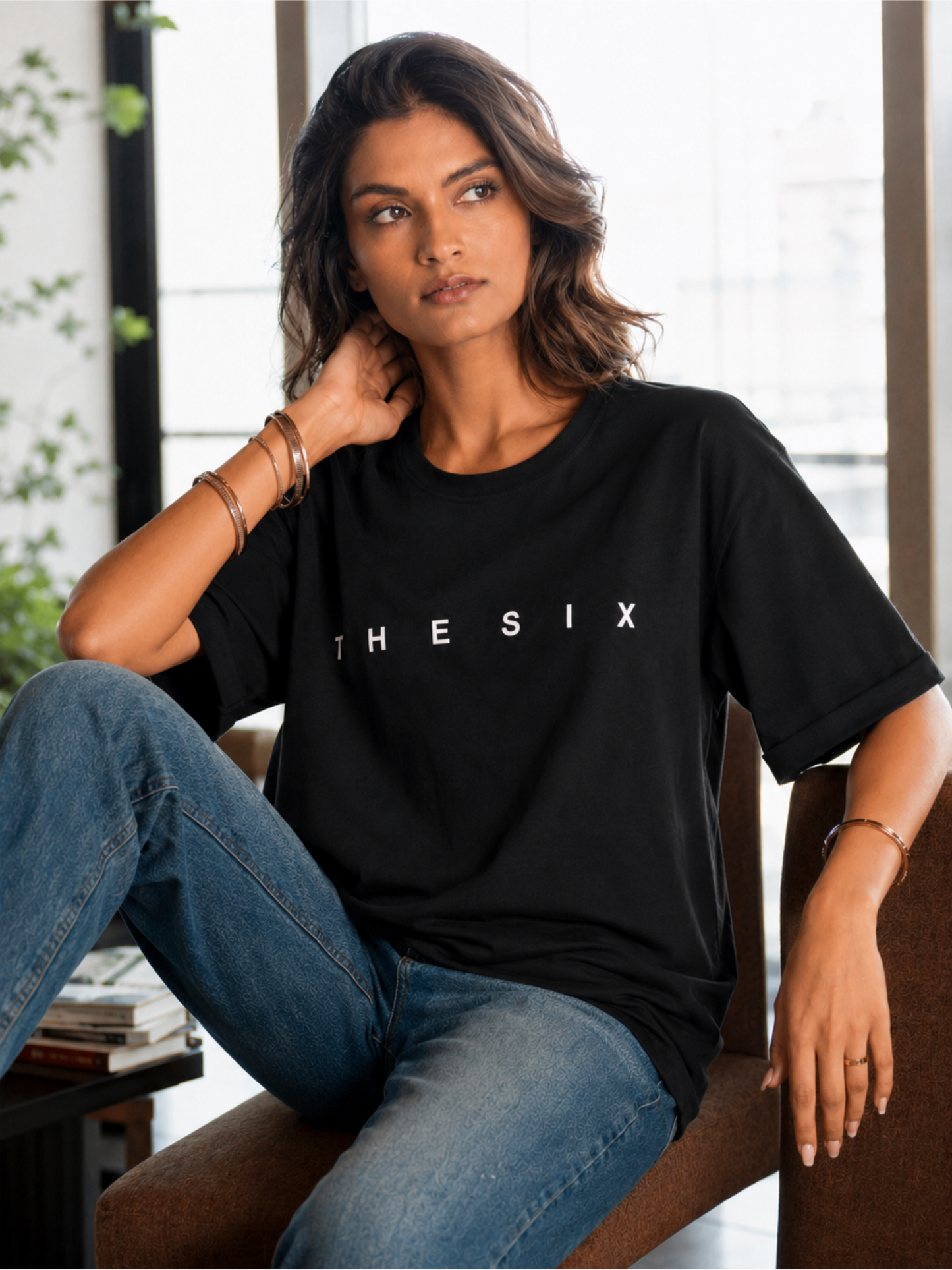 Drop Shoulder Cotton Relaxed Fit Round Neck T-Shirt