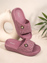 Groviano Flip Flops Soft Comfortable Sliders Slippers, Purple