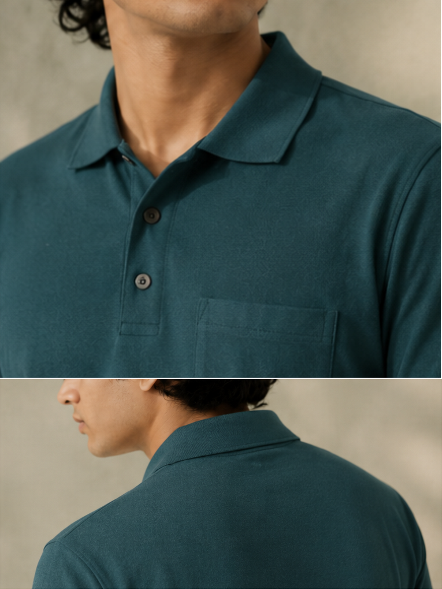 Men's Premium & Polo Neck Half Sleeves Plain with Pocket, Teal Green