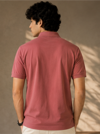 Men's Matty Polo Neck with Packet Half Slivees T-Shirt, Rust