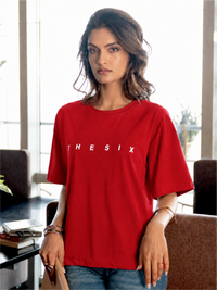 Solid Cotton Oversized Drop Shoulder Round Neck T-Shirt