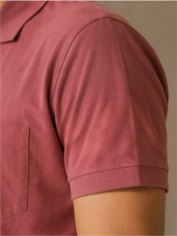 Men's Matty Polo Neck with Packet Half Slivees T-Shirt, Rust