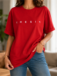 Solid Cotton Oversized Drop Shoulder Round Neck T-Shirt