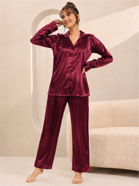 Silky Soft Satin Night Suit with Comfortable Pyjama