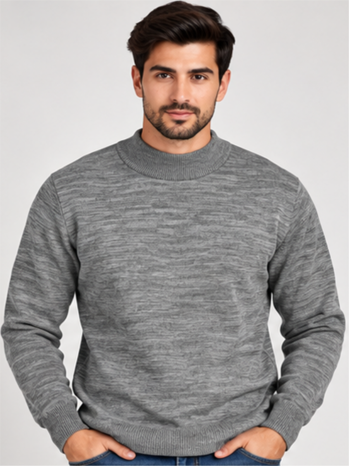 Refined Crew Neck Winter Pullover