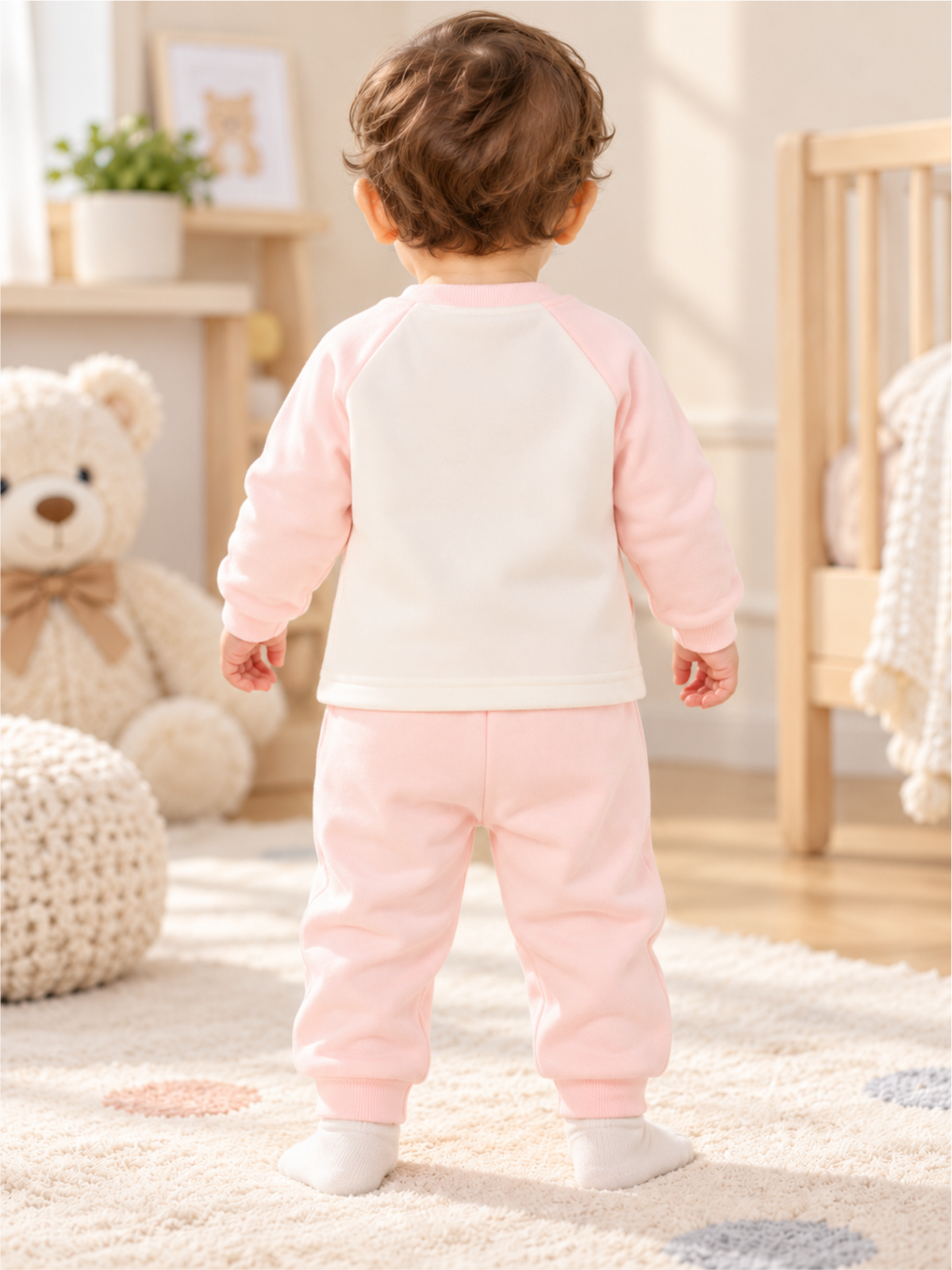 Baby Snug Winter Top Pant Set with Cute Bear Print