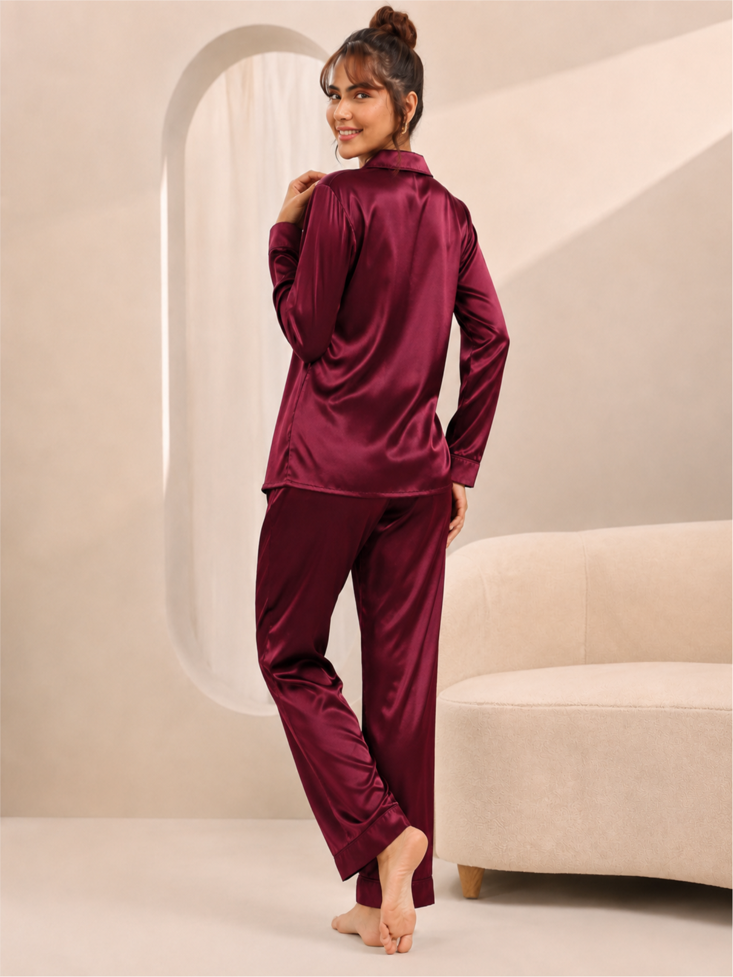 Silky Soft Satin Night Suit with Comfortable Pyjama