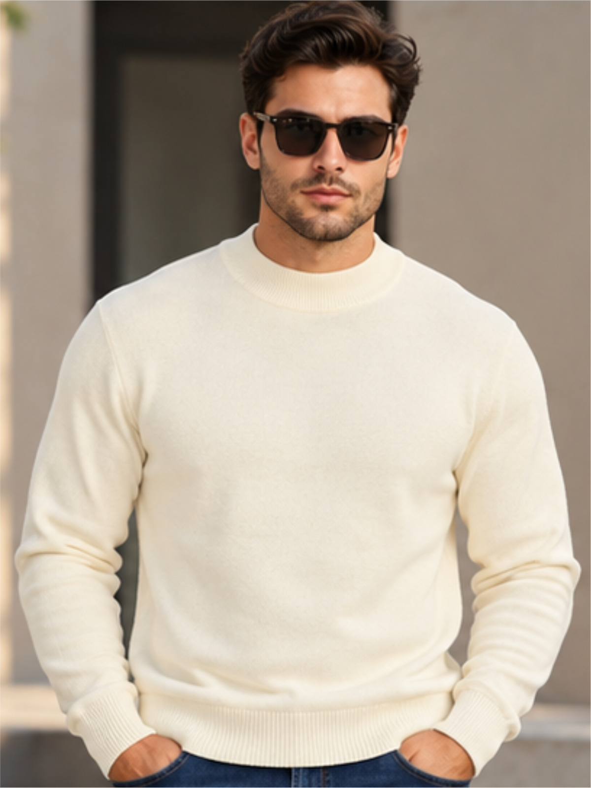Refined Crew Neck Winter Pullover