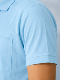 Men's Premium & Polo Neck Half Sleeves Plain with Pocket, Sku Blue