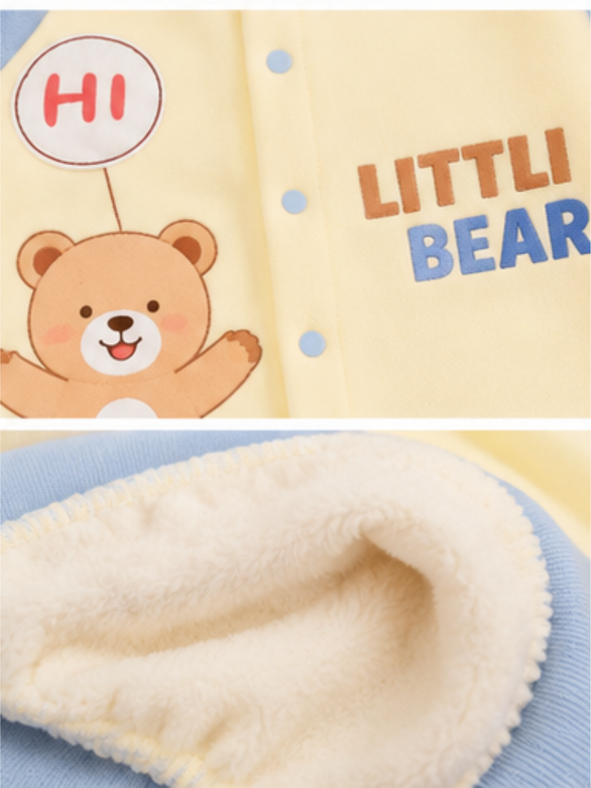 Baby Snug Winter Top Pant Set with Cute Bear Print