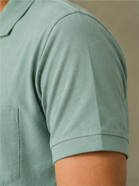 Men's Matty Polo Neck with Packet Half Slivees T-Shirt, Aqua
