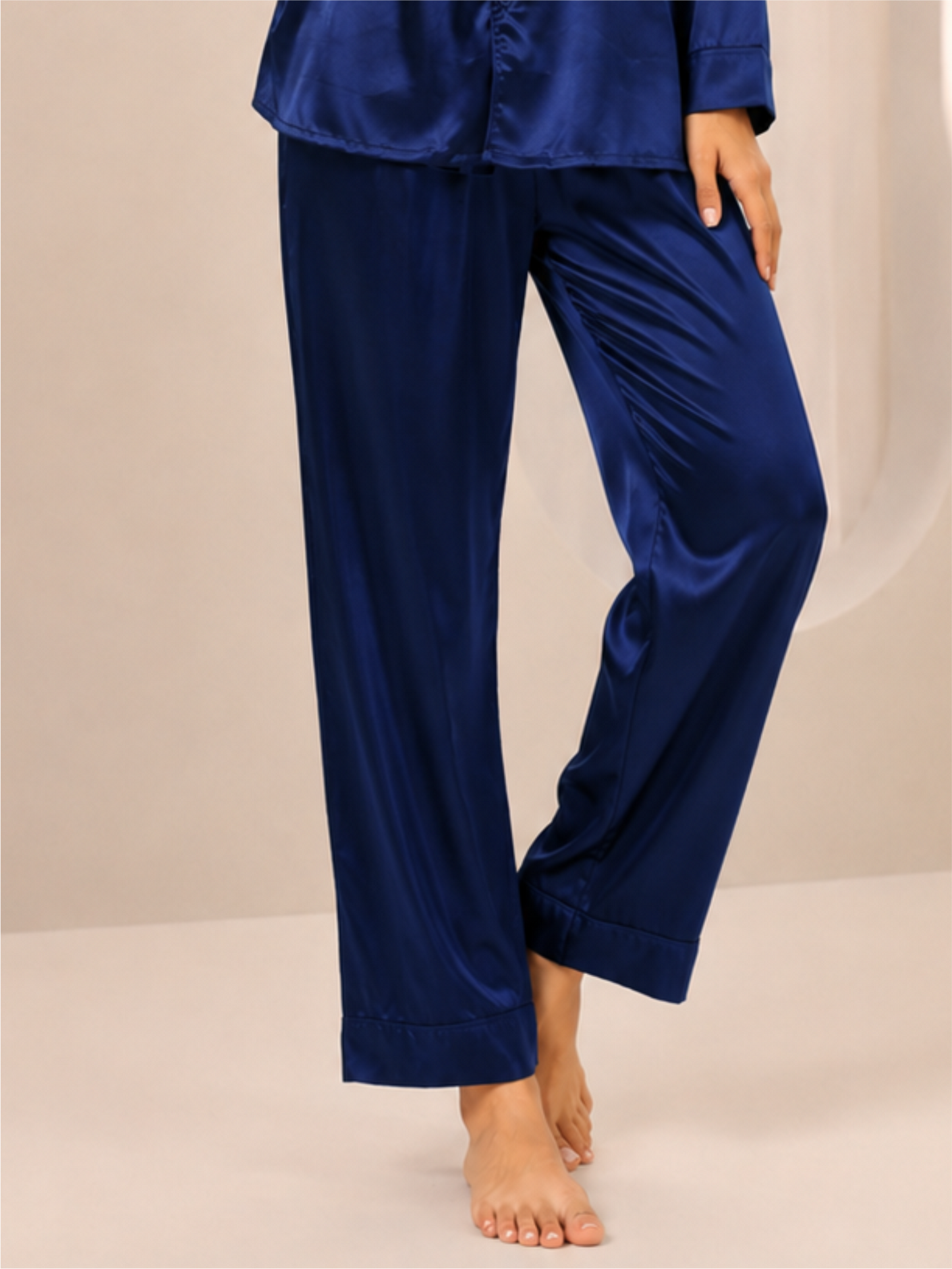 Stylish Satin Night Suit with Full Sleeve Top & Pyjama