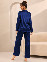 Stylish Satin Night Suit with Full Sleeve Top & Pyjama