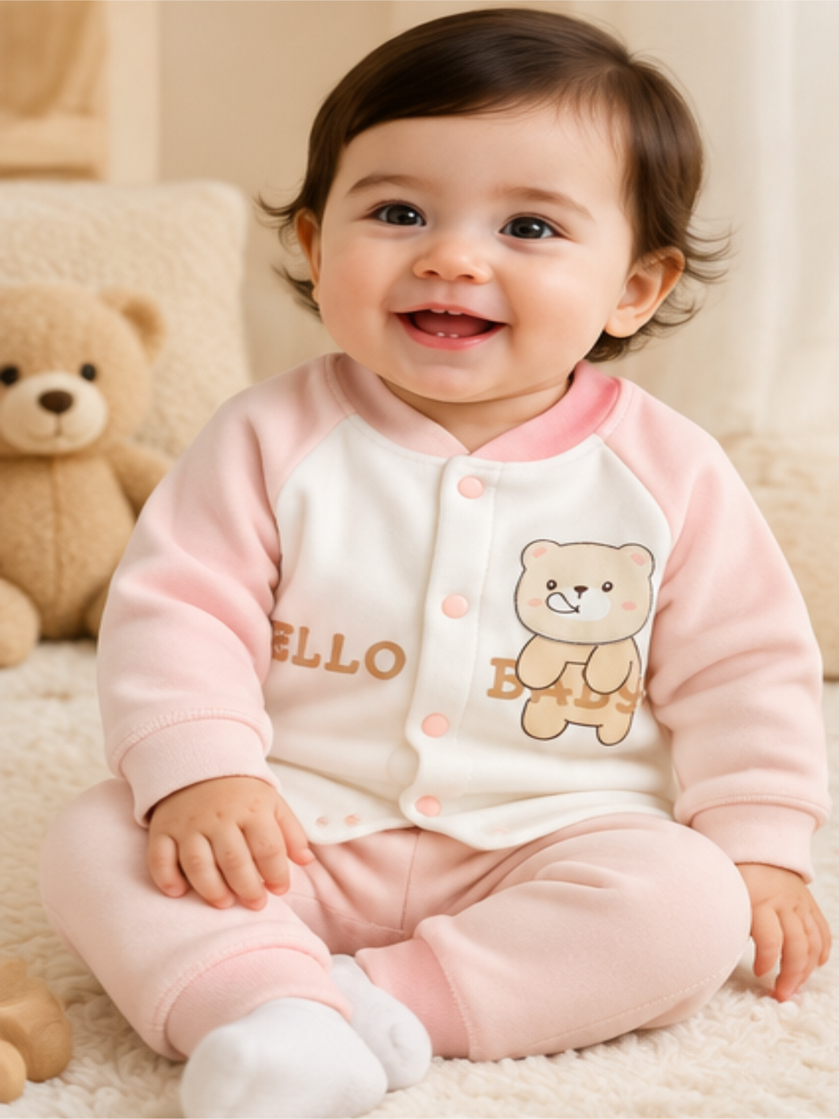Infant Soft Winter Jacket Set with Matching Pants