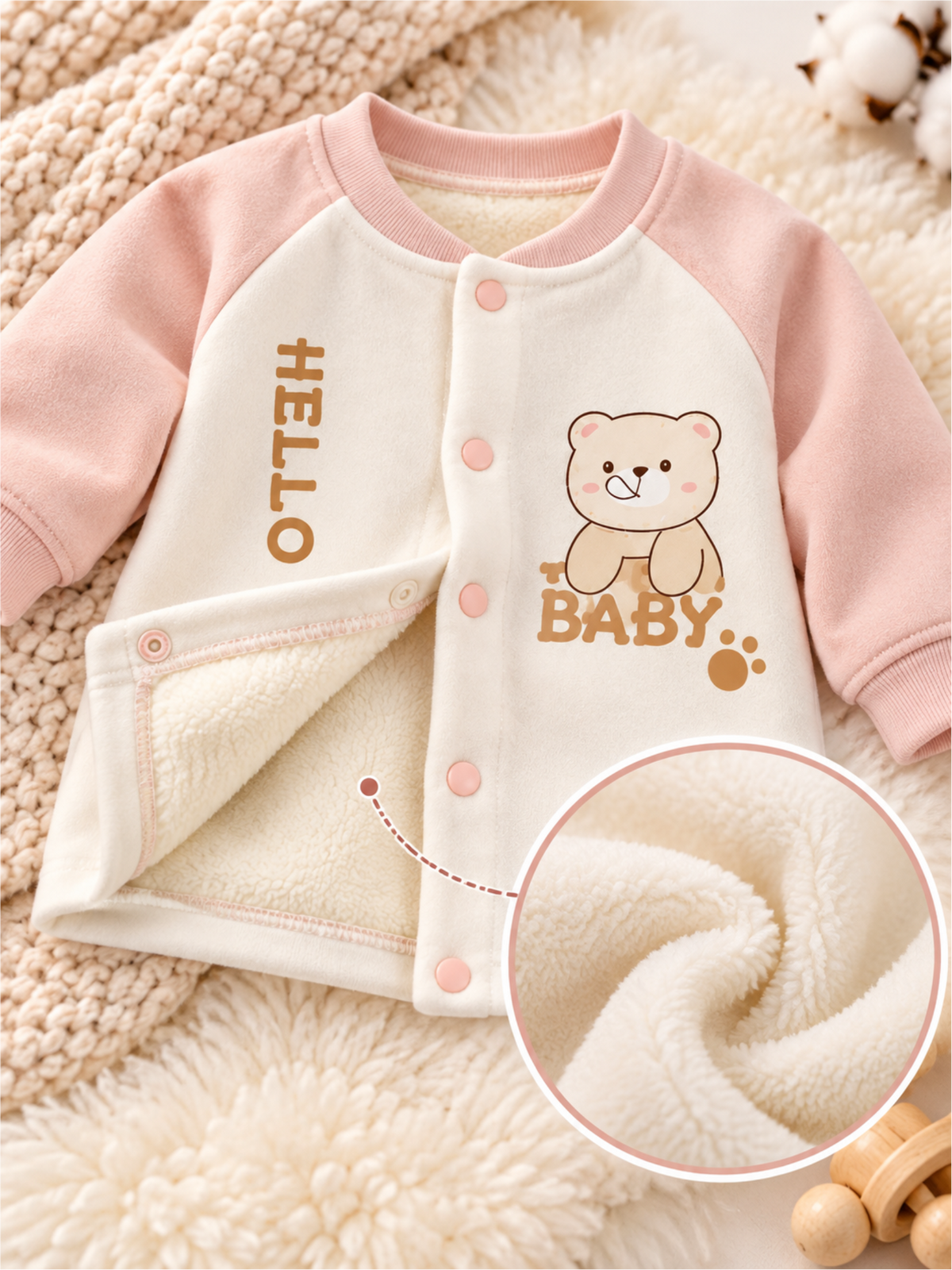 Infant Soft Winter Jacket Set with Matching Pants
