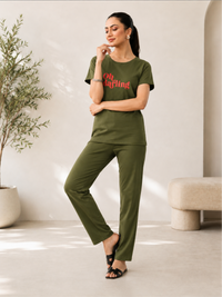Soft Cotton Printed T-Shirt with Matching Pyjama Lounge & Sleepwear Set