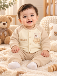 Infant Soft Winter Jacket Set with Matching Pants