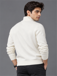 Smart Quarter-Zip Modern Winter Knit Pullover